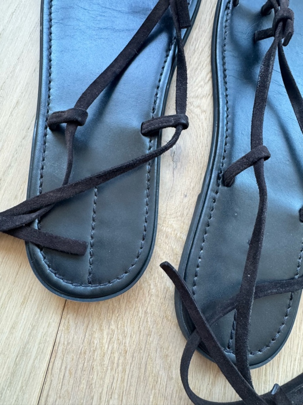 The Row Brown Knot Flat Suede Sandals 38/8 - Picture 8 of 8